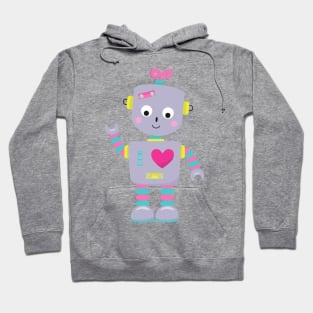 Cute Robot, Purple Robot, Funny Robot, Silly Robot Hoodie